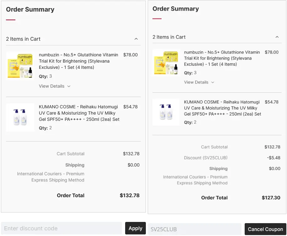 before and after Stylevana coupon code