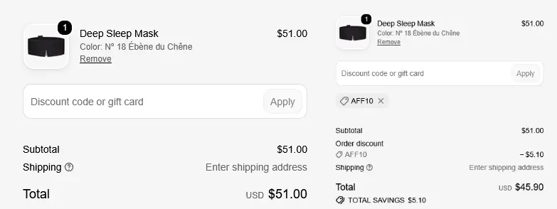 dore and rose promo code (before and after)
